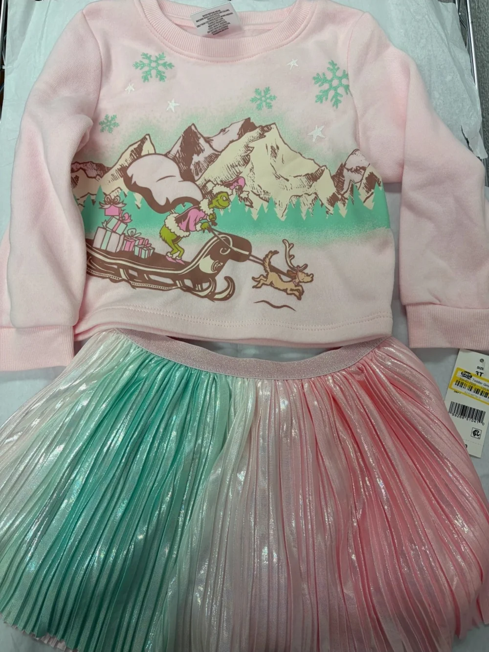 Girls Holiday Matching Set Size 3T #862